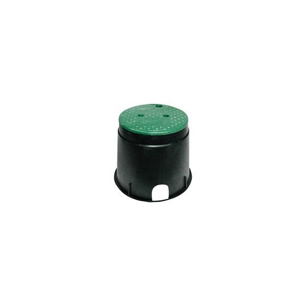 Nds NDS 111BC Valve Box with Overlapping ICV Cover, Round, Polyolefin, Black/Green 111BC-AST/111BC